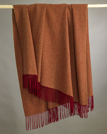 Ayton Lambswool Blanket Orange